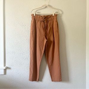 Terracotta Tie Waist Buttonfly Pants